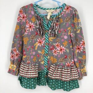 Matilda Jane‎ Top Girls 4 Tiered Ruffle Floral Stripe Polka Dot Cottagecore